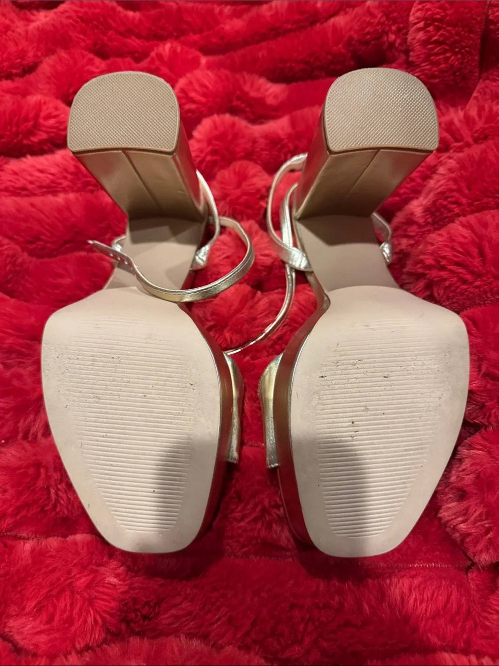 Steve Madden Metallic Gold Strappy Block-Heel Sandals
